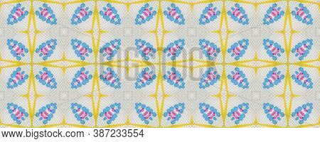 Boho Watercolor Pattern. Green, Red, Yellow, Blue Seamless Texture. Repeat Tie Dye Rapport. Ikat Per
