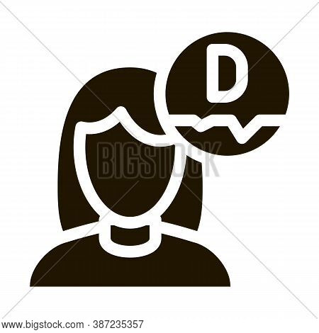 Girl Liposoluble Vitamin Glyph Icon Vector. Girl Liposoluble Vitamin Sign. Isolated Symbol Illustrat