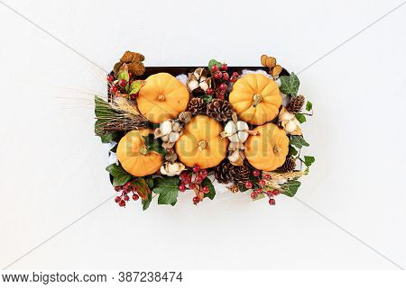 Autumn, Fall Thanksgiving Table Decoration, Handmade Centrepiece. Festive Family Dinner Decore. Top 