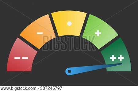 Performance Dial, Speedometer Performance Or Efficiency Rating From Red To Green Vector Illustration