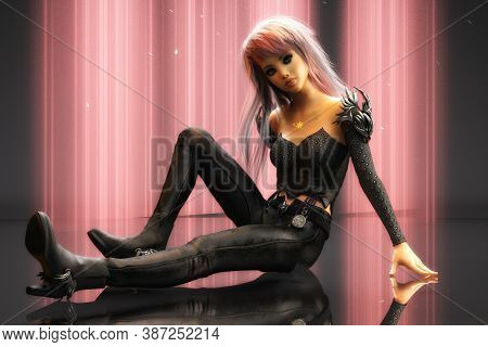 Artistic 3D Illustration Of A Science-fiction Female