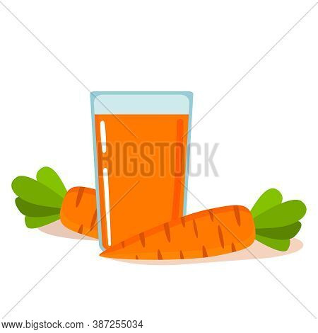 A Glass Of Fresh Organic Carrot Juice.a Concept For Vegeterianets.