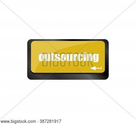 Outsourcing Word Button On Computer Keyboard Key