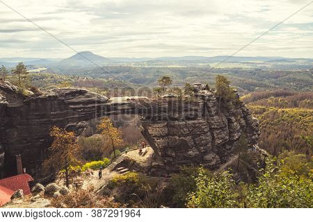 Pravcicka Brana - A Narrow Rock Formation In Bohemian Switzerland, Czech Republic, The Largest Natur
