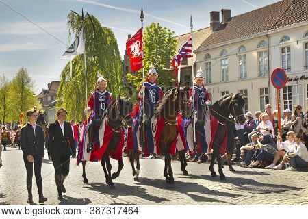 Bruges (brugge), Belgium. 5 May 2016. Procession Of The Holy Blood.