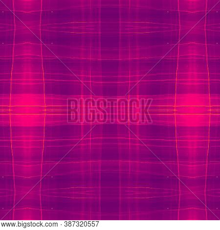 Violet Abstract Check Pattern. Watercolor Tartan Flannel. Wool Squares For Fabric Print. Seamless Ch