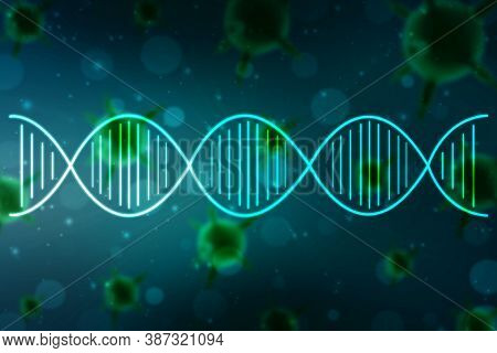 Dna Structure, Abstract Medical And Healthcare Background,abstract Technogoly Science Concept Dna Fu