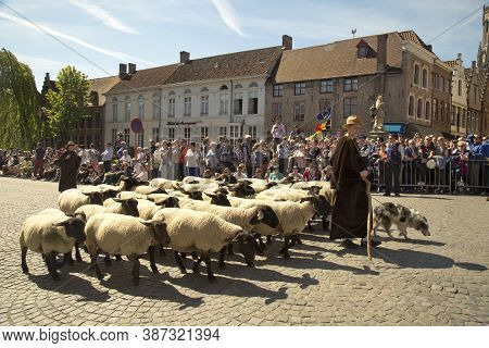 Bruges (brugge), Belgium. 5 May 2016. Procession Of The Holy Blood.