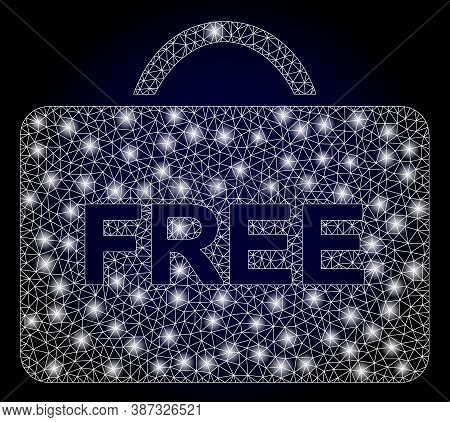 Bright Mesh Polygonal Free Case With Lightspots. Illuminated Vector Constellation Created From Free 