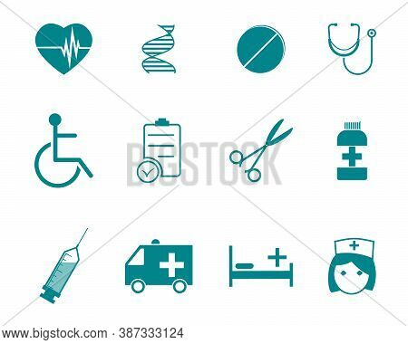 Flat Design Medical Icon, Logo Vector Eps