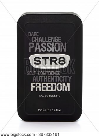 Bucharest, Romania - October 9, 2015. Str8 Freedom, Eau De Toilette Isolated On White