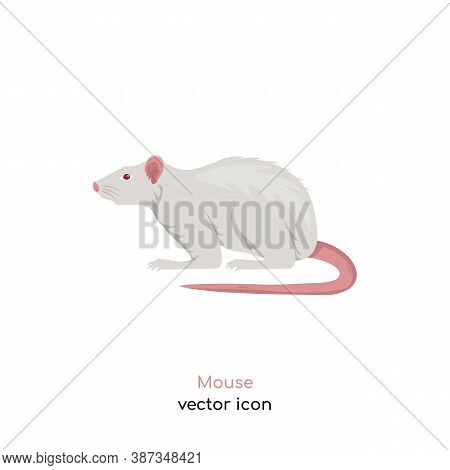 Little Mouse Image. Mice Pictogram. Wild Nature Concept. Editable Vector Illustration In A Flat Simp