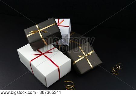 Gift Boxes Black White Image & Photo (Free Trial) | Bigstock