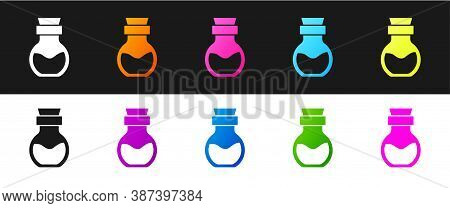 Poison In Bottle Icon Isolated On White Background. Bottle Of Poison Or Poisonous Chemical Toxin. Ve
