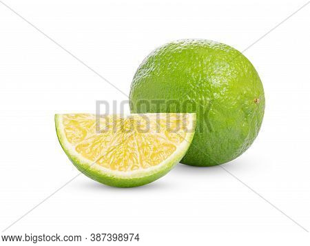 Fresh Green Lime Isolated On White Background
