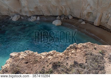 The Coastline With Cliffs And Caves At The Plemmirio, Syracuse