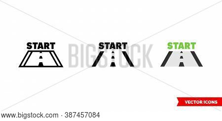 Start Image Icon Of 3 Types Color, Black And White, Outline. Isolated Vector Sign Symbol.