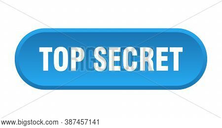 Top Secret Button. Top Secret Rounded Blue Sign.