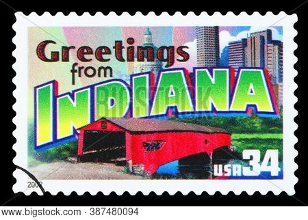 United States Of America - Circa 2002: A Postage Stamp Printed In Usa Showing An Image Of The Indian