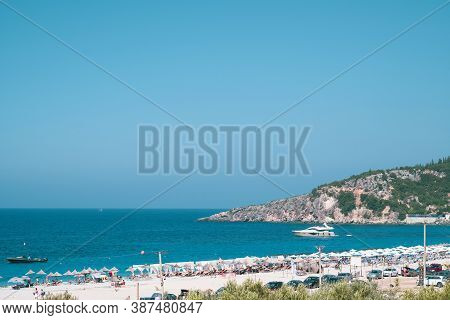 Himare, Albania. August 2020: The Beautiful Livadh Coast Of Southern Albania