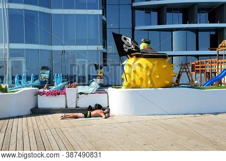 Odesa, Ukraine - September 25: The People Taking Sunbath On Lanzheron Beach On September 25, 2020 In