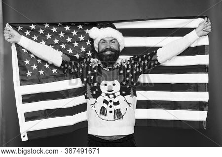 Love Your Country. Christmas In United States Of America. Greetings To All My Compatriots. American 