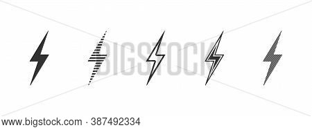 Lightning Charging Icon Concept. Wireless Charging Icon Concept. Charging Icons Set. Vector Illustra