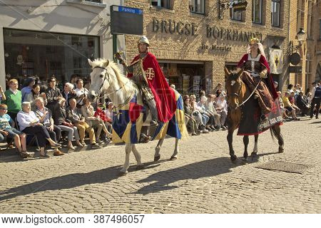 Bruges (brugge), Belgium. 5 May 2016. Procession Of The Holy Blood.