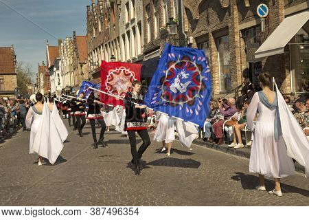 Bruges (brugge), Belgium. 5 May 2016. Procession Of The Holy Blood.