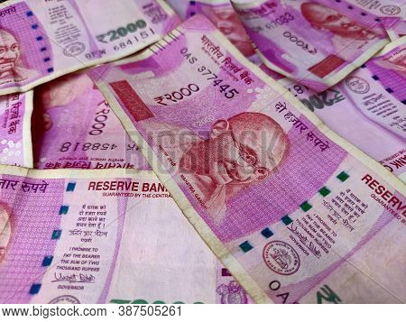 Indian Currency 2000 Rs Bank Note Full Background