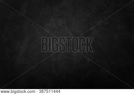 Close Up Retro Plain Dark Black Cement & Concrete Wall Background Texture For Show Or Advertise Or P
