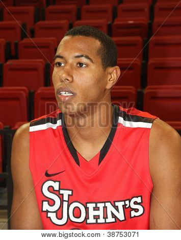 NEW YORK-OCT. 23: St. John's Red Storm forward Orlando Sanchez during media day on October 23, 2012 at Carnesecca Arena, Jamaica, Queens, New York.