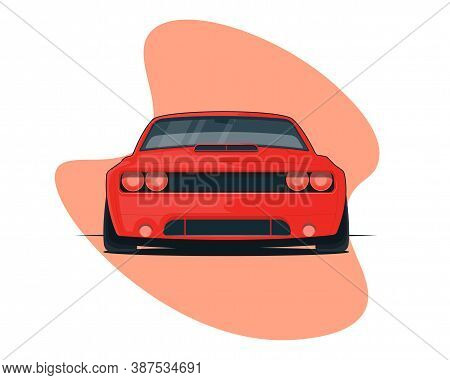Flat Design Red Hot Luxury Car Vector