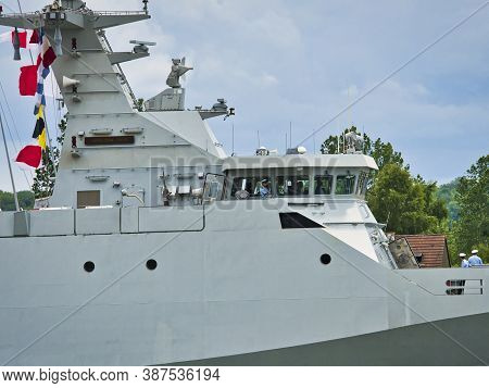 Rouen, France June Circa, 2019. Part Of The Tarik Ben Ziyad Frigate Boat From Morocco, At Armada Exh