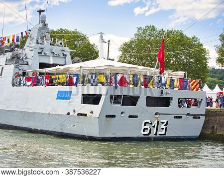 Rouen, France June Circa, 2019. Part Of The Tarik Ben Ziyad Frigate Boat From Morocco, At Armada Exh
