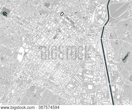 Map Of The City Of Los Angeles, Usa