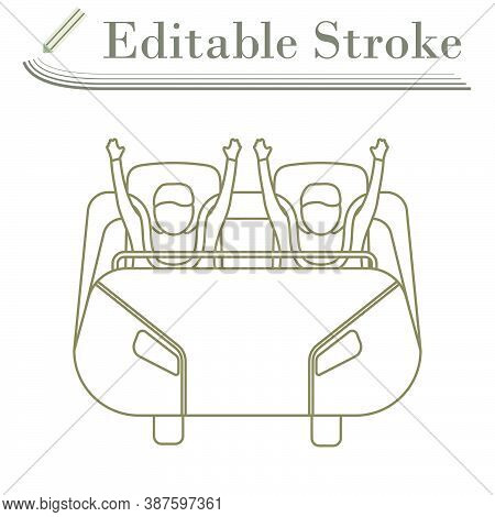 Roller Coaster Cart Icon. Editable Stroke Simple Design. Vector Illustration.