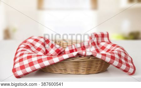Picnic Basket On The Table,new Basket For Kithen