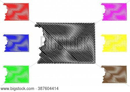 Sioux County, Iowa (u.s. County, United States Of America, Usa, U.s., Us) Map Vector Illustration, S