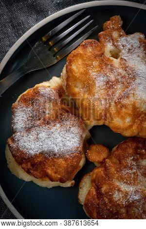 Sweet Pancakes Made Of Apple, Milk And Flour (racuchy)