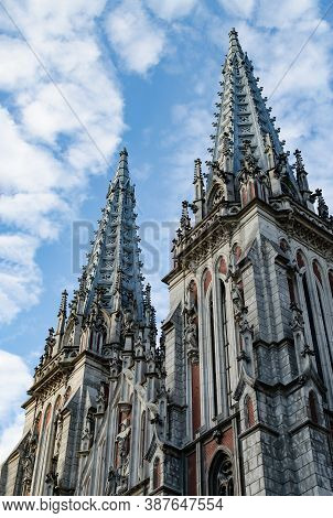 Pseudo-gothic Style Architecture, St. Nicholas Church, Roman Catholic Church In Kiev, Ukraine