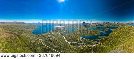 Hiking in amazing Jotunheimen National Park in Norway, Synshorn Mountain