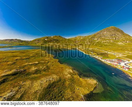 Hiking in amazing Jotunheimen National Park in Norway, Synshorn Mountain