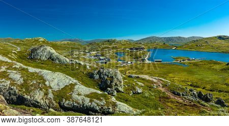 Hiking in amazing Jotunheimen National Park in Norway, Synshorn Mountain