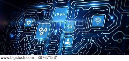 Business, Technology, Internet And Network Concept. Ipv4 Abbreviation.modern Technology Concept.3d I