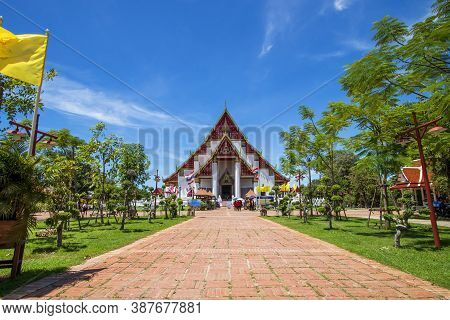 Wihan Phra Mongkhon Bophit Is A Beautiful Church With A Large Statue Of Buddha Inside. At Phra Nakho