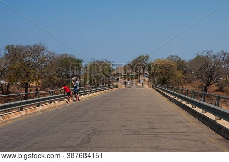 Malelane Gate, Kruger National Park, South Africa Sept 24 2020: Malelane Bridge And Entrance Gate To