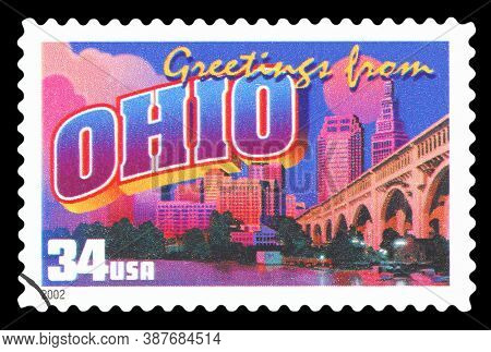 United States Of America - Circa 2002: A Postage Stamp Printed In Usa Showing An Image Of The Ohio S