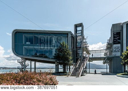 Santander, Spain - 13 September 2020: View Of The Centro Botin, An Arts Centre Designed By Pritzker 