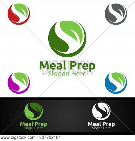 Meal Prep Healthy Food Logo For Restaurant, Cafe Or Online Catering Delivery